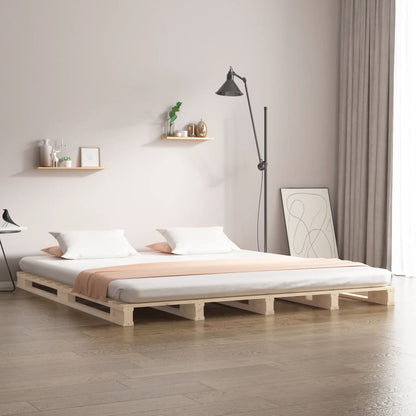 Palletbed Massief Grenenhout 4Ft Small Double 120 x 190 cm Naturel