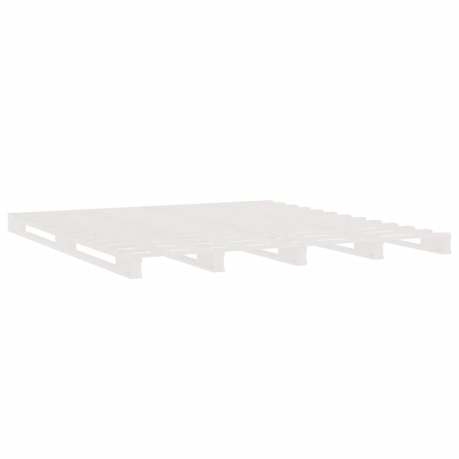 Palletbed Massief Grenenhout 4Ft Small Double 120 x 190 cm Wit