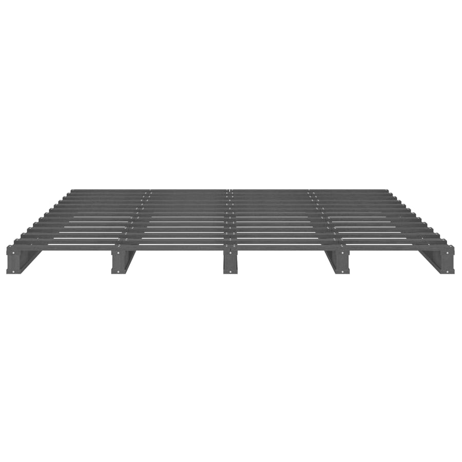 Palletbed Massief Grenenhout 4Ft Small Double 120 x 190 cm Grijs