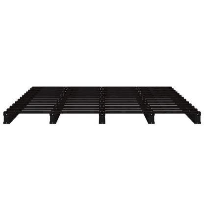 Palletbed Massief Grenenhout 4Ft Small Double 120 x 190 cm Zwart
