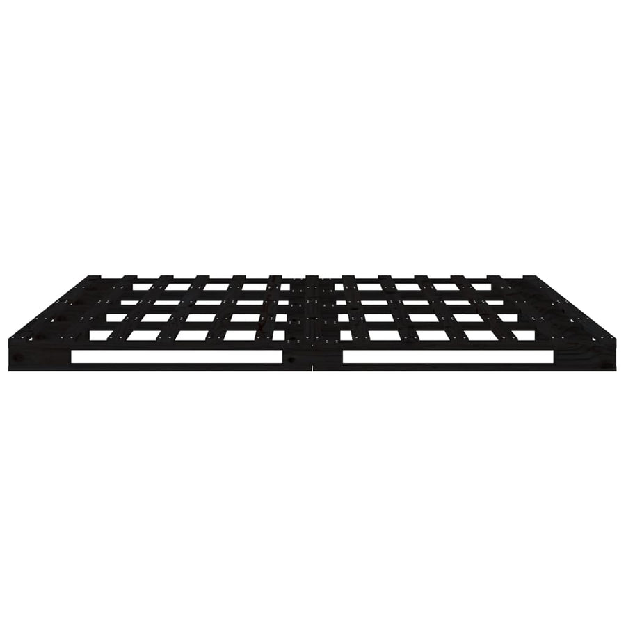 Palletbed Massief Grenenhout 4Ft Small Double 120 x 190 cm Zwart