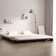 Palletbed 120x190 cm massief grenenhout zwart