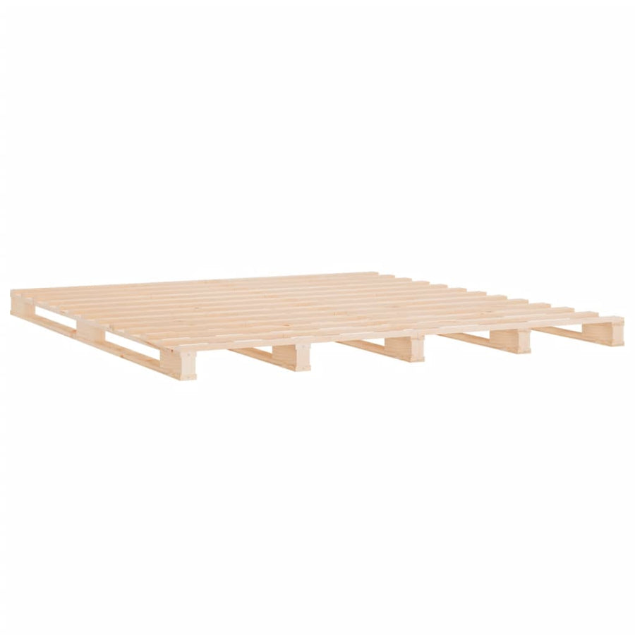 Palletbed Massief Grenenhout 4Ft6 Double 135 x 190 cm Naturel