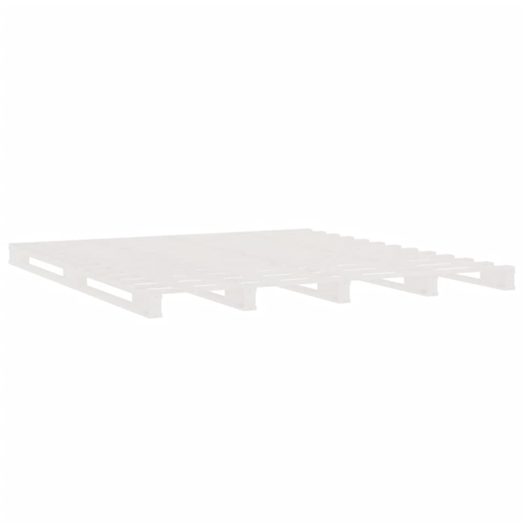 Palletbed massief grenenhout wit 135x190 cm