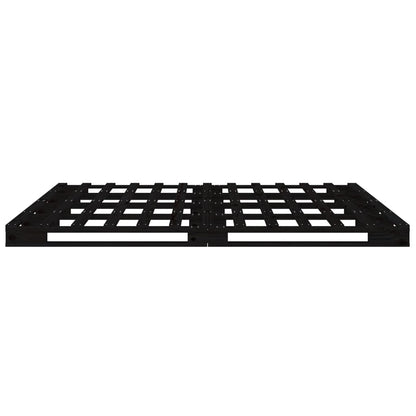 Palletbed Massief Grenenhout 4Ft6 Double 135 x 190 cm Zwart