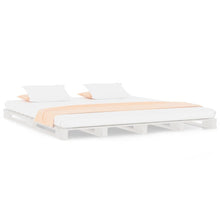 Palletbed massief grenenhout wit 140x190 cm