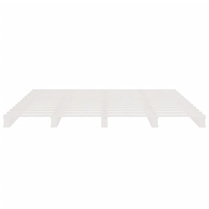 Palletbed massief grenenhout wit 140x190 cm