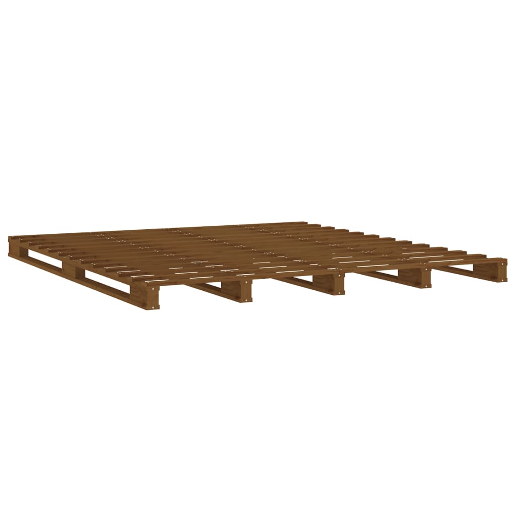 Palletbed Massief Grenenhout 140 x 190 cm Honingbruin