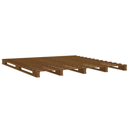Palletbed Massief Grenenhout 140 x 190 cm Honingbruin