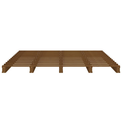 Palletbed Massief Grenenhout 140 x 190 cm Honingbruin