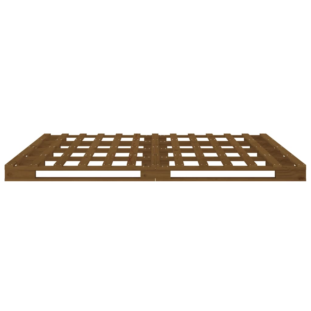 Palletbed Massief Grenenhout 140 x 190 cm Honingbruin