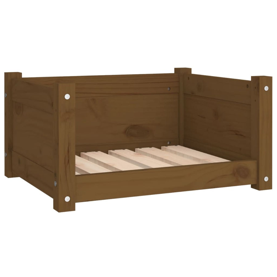 Hondenmand 55,5x45,5x28 cm massief grenenhout honingbruin 55.5 x 45.5 x 28 cm Honingbruin