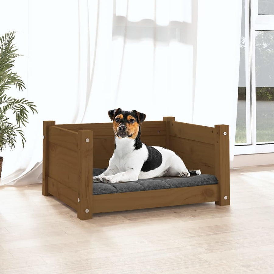 Hondenmand 55,5x45,5x28 cm massief grenenhout honingbruin 55.5 x 45.5 x 28 cm Honingbruin