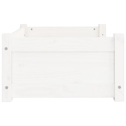 Hondenmand 65,5x50,5x28 cm massief grenenhout wit 65.5 x 50.5 x 28 cm Wit