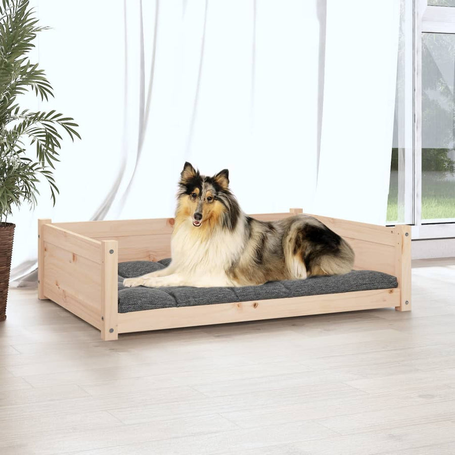 Hondenmand 95,5x65,5x28 cm massief grenenhout 95.5 x 65.5 x 28 cm Naturel