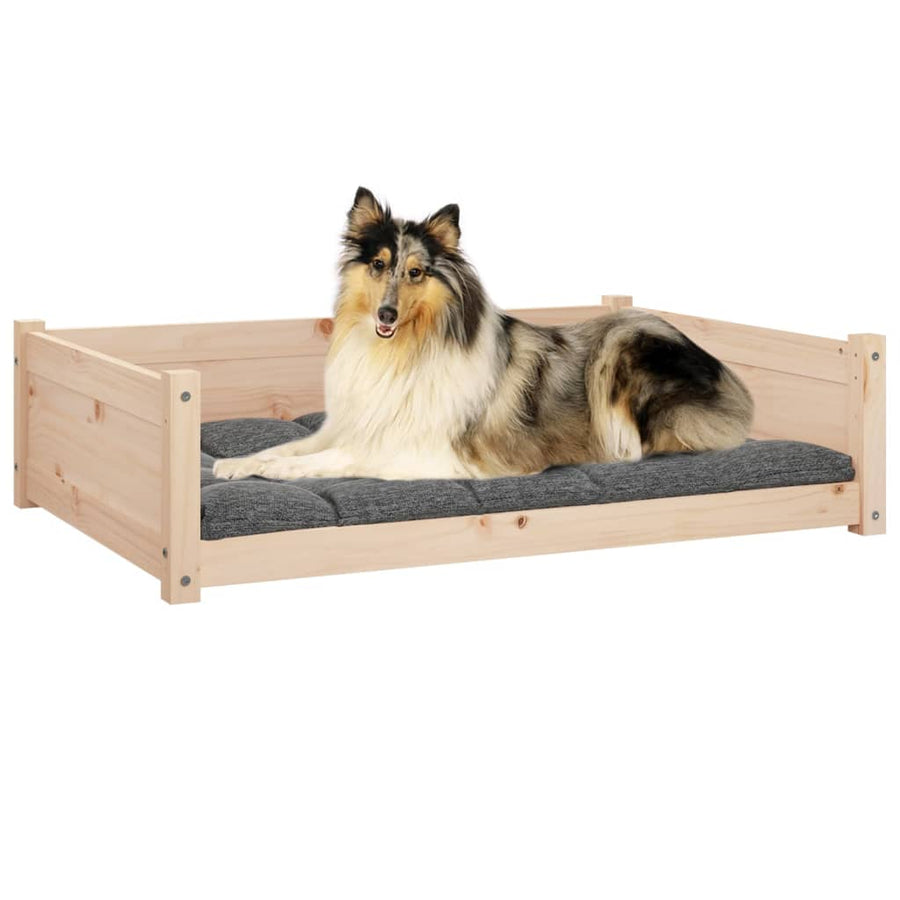 Hondenmand 95,5x65,5x28 cm massief grenenhout 95.5 x 65.5 x 28 cm Naturel