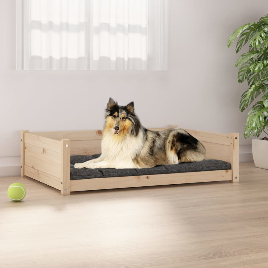 Hondenmand 95,5x65,5x28 cm massief grenenhout 95.5 x 65.5 x 28 cm Naturel