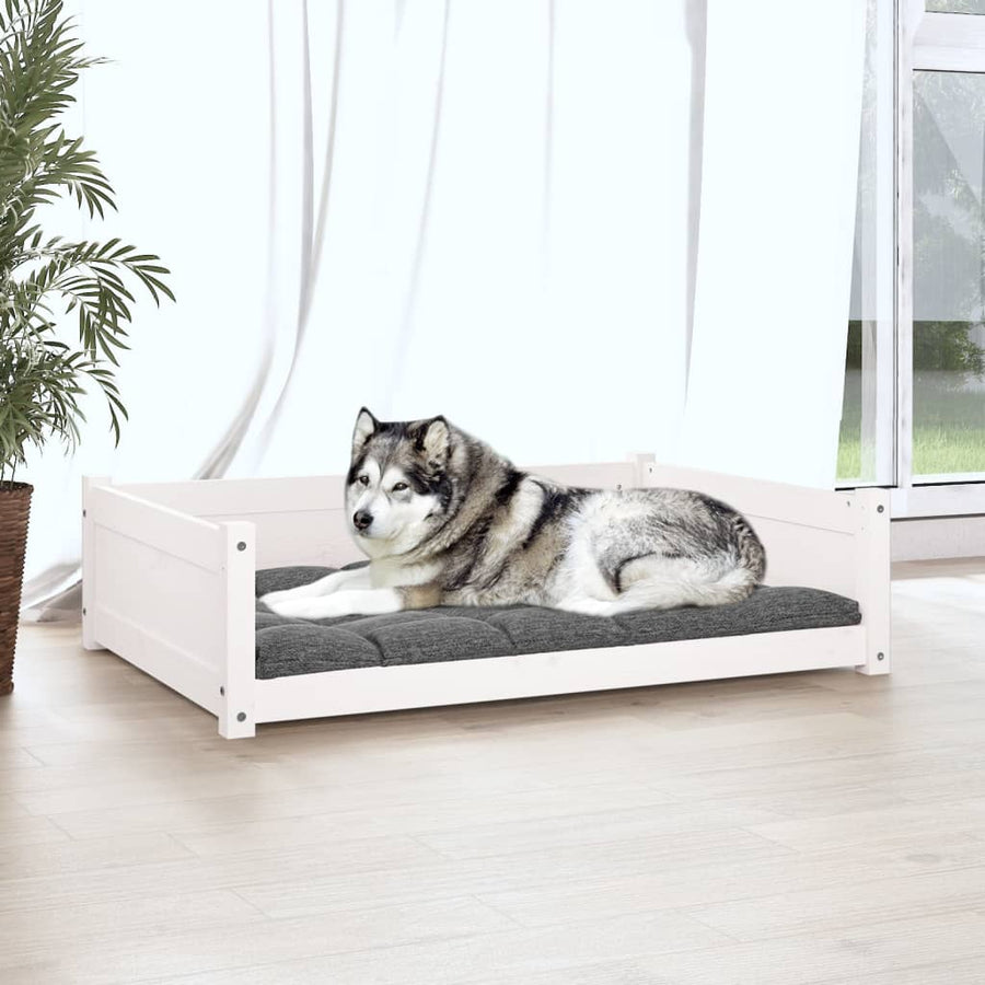Hondenmand 105,5X75,5X28 Cm Massief Grenenhout Wit