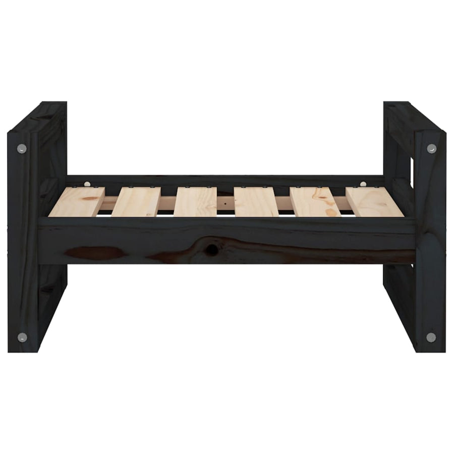 Hondenmand 55,5x45,5x28 cm massief grenenhout zwart 55.5 x 45.5 x 28 cm Zwart