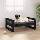 Hondenmand massief grenenhout 65,5x50,5x28 cm zwart