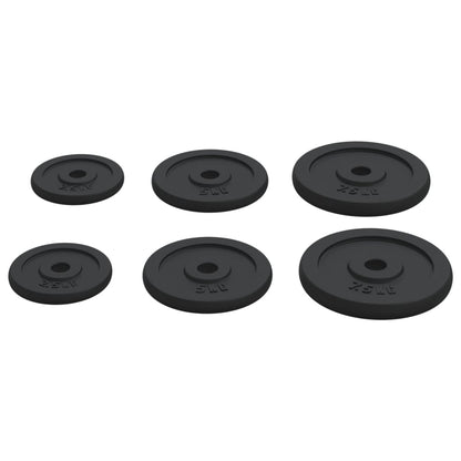 Halterschijven 6 St 30 Kg Gietijzer 2x 2.5 kg + 2x 5 kg + 2x 7.5 kg