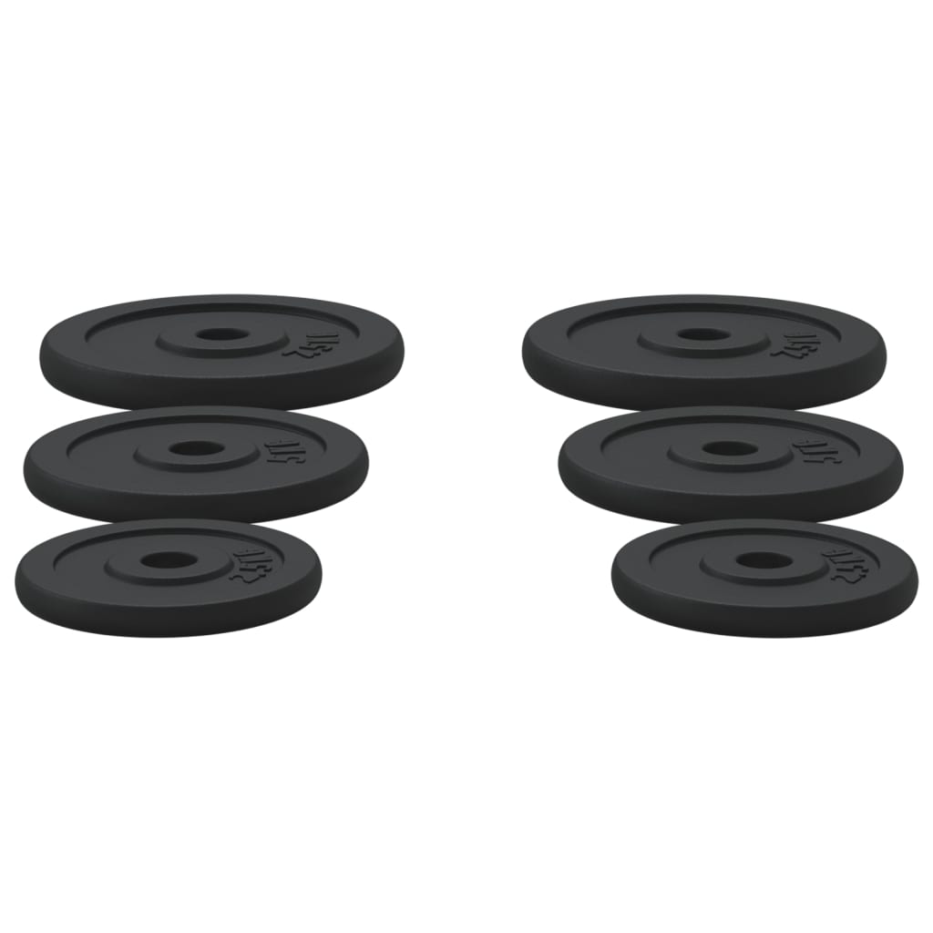 Halterschijven 6 St 30 Kg Gietijzer 2x 2.5 kg + 2x 5 kg + 2x 7.5 kg