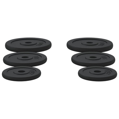Halterschijven 6 St 30 Kg Gietijzer 2x 2.5 kg + 2x 5 kg + 2x 7.5 kg
