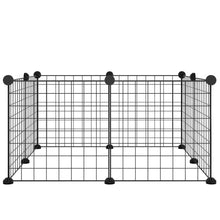Huisdierenkooi Met 8 Panelen 35X35 Cm Staal Zwart 4.3 cm 8 panelen zonder deur