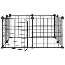 Huisdierenkooi Met Deur 8 Panelen 35X35 Cm Staal Zwart 4.3 cm 8 panelen met deur