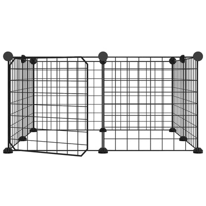 Huisdierenkooi Met Deur 8 Panelen 35X35 Cm Staal Zwart 4.3 cm 8 panelen met deur