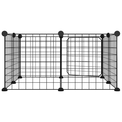 Huisdierenkooi Met Deur 8 Panelen 35X35 Cm Staal Zwart 4.3 cm 8 panelen met deur