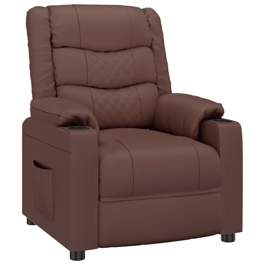 Fauteuil verstelbaar kunstleer bruin