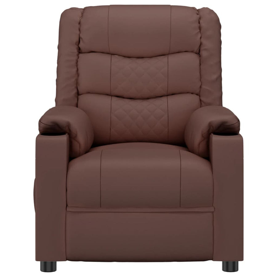 Fauteuil verstelbaar kunstleer bruin