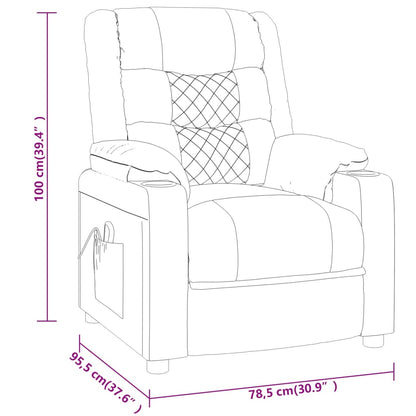 Fauteuil verstelbaar kunstleer bruin