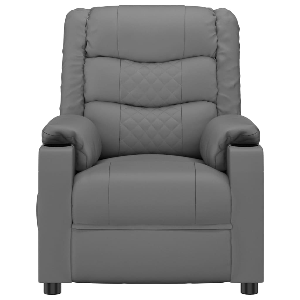 Fauteuil verstelbaar kunstleer grijs