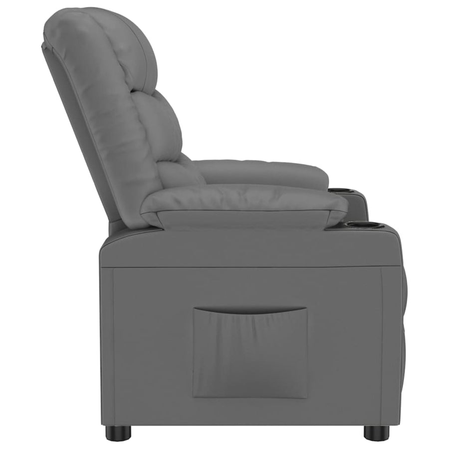 Fauteuil verstelbaar kunstleer grijs