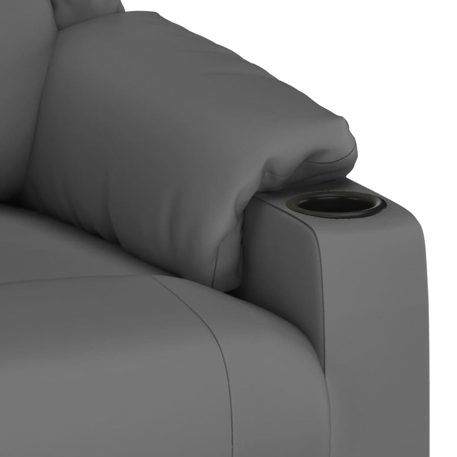 Fauteuil verstelbaar kunstleer grijs