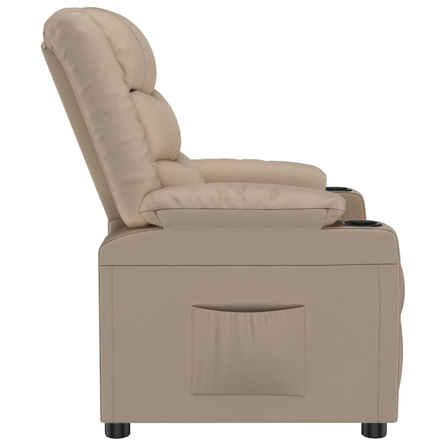 Fauteuil verstelbaar kunstleer cappuccinokleurig