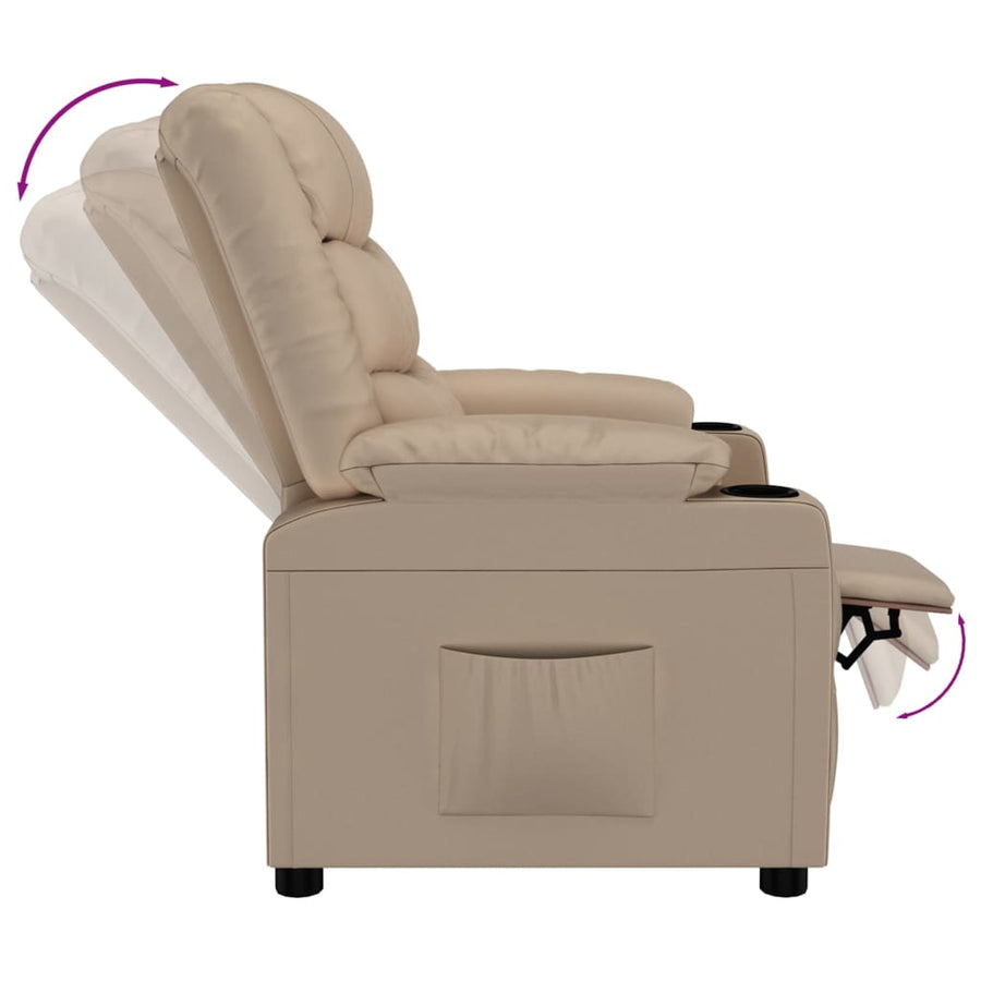 Fauteuil verstelbaar kunstleer cappuccinokleurig