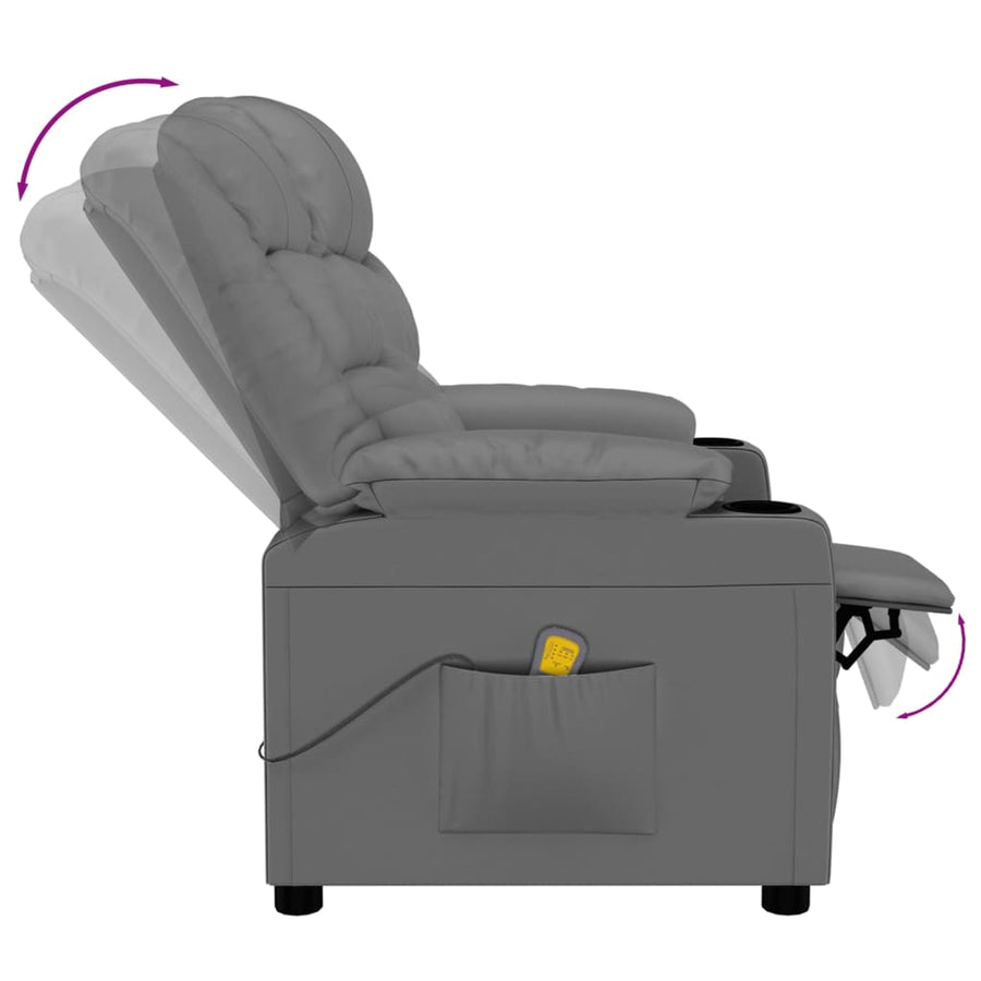Massagestoel kunstleer grijs