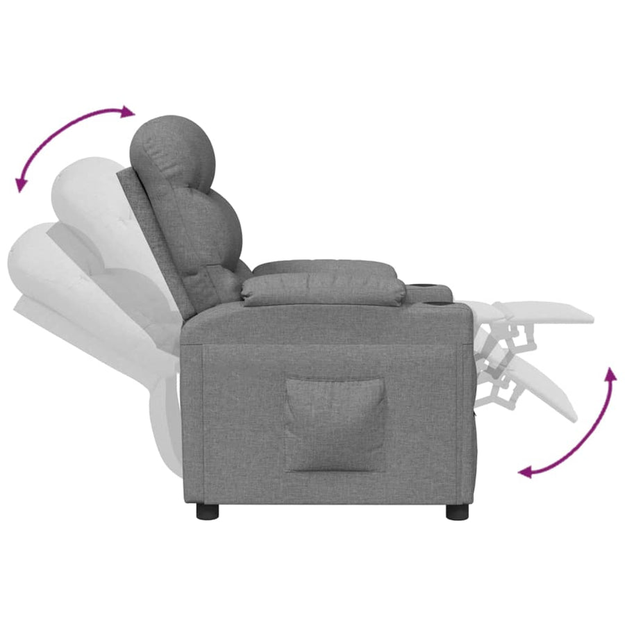 Fauteuil Verstelbaar Stof Lichtgrijs 1
