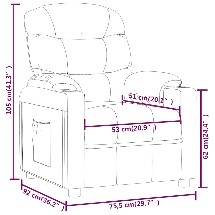Relaxfauteuil Donkerbruine Stof