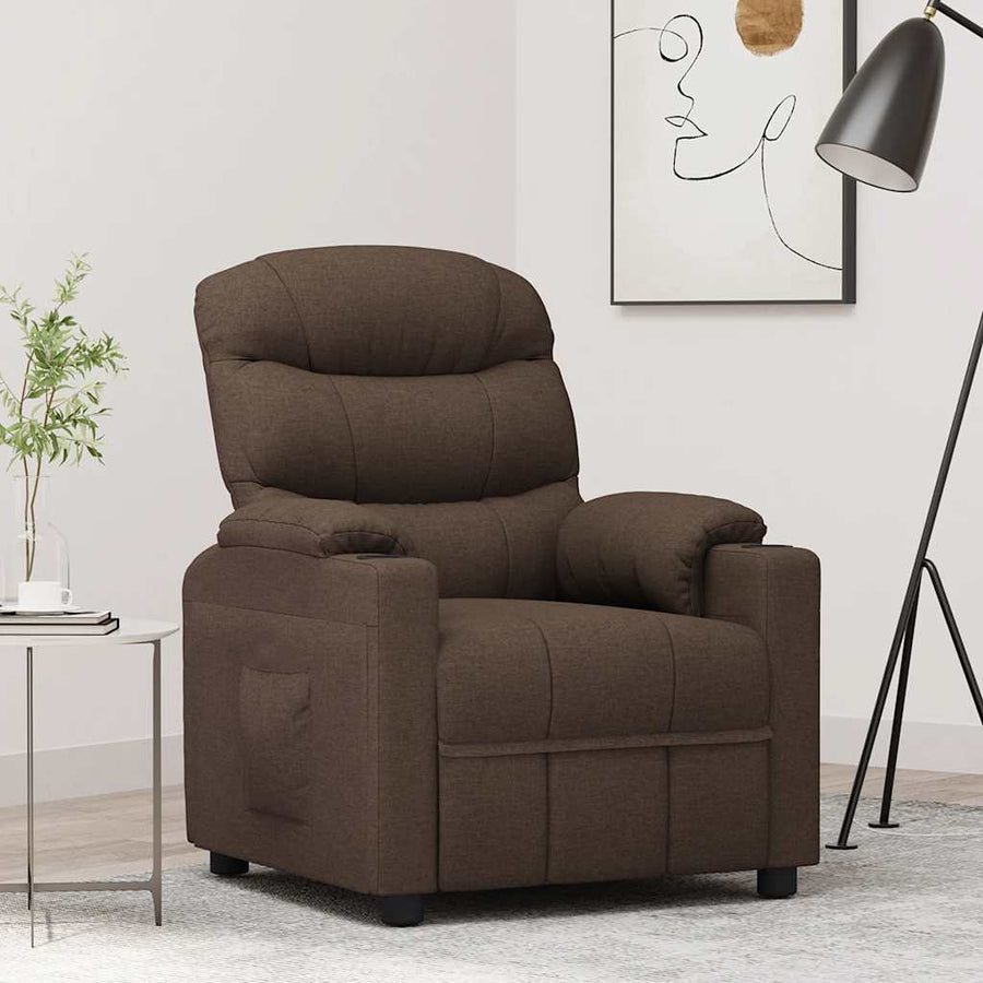 Relaxfauteuil Donkerbruine Stof
