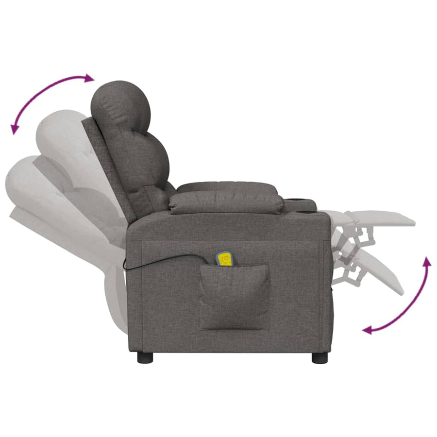 Massagestoel Stof Donkergrijs 1