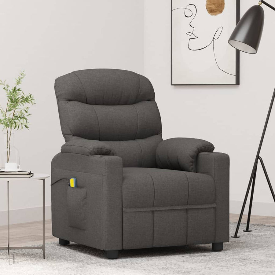 Massagestoel Stof Donkergrijs 1