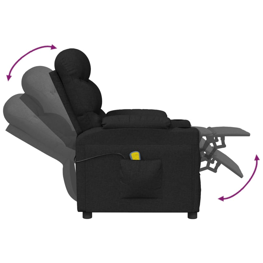 Massagestoel Stof Zwart