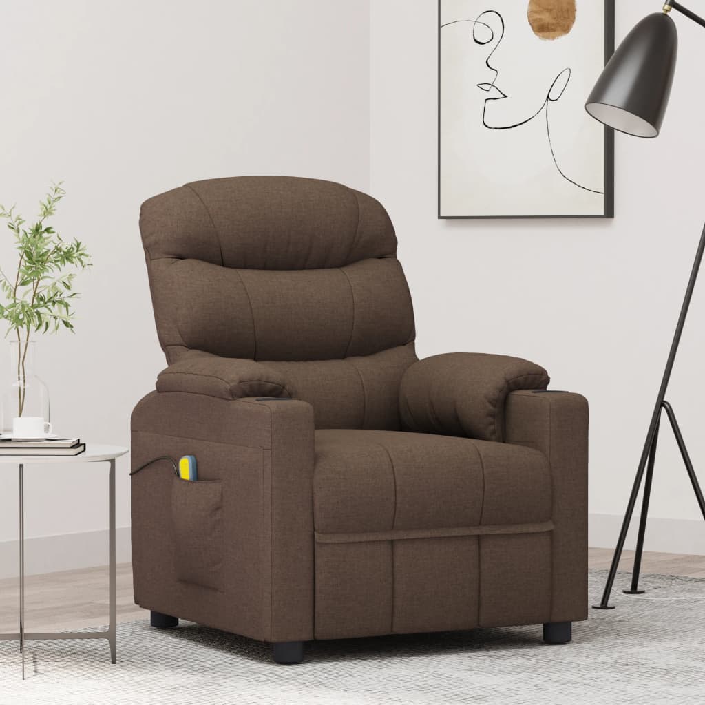 Massagestoel stof bruin