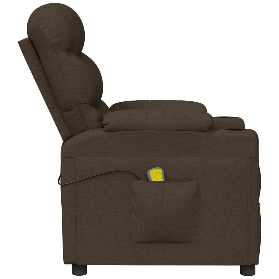 Massagestoel Stof Donkerbruin
