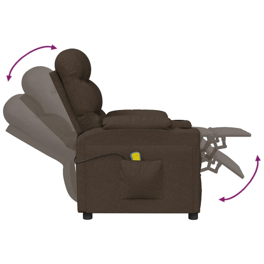 Massagestoel Stof Donkerbruin