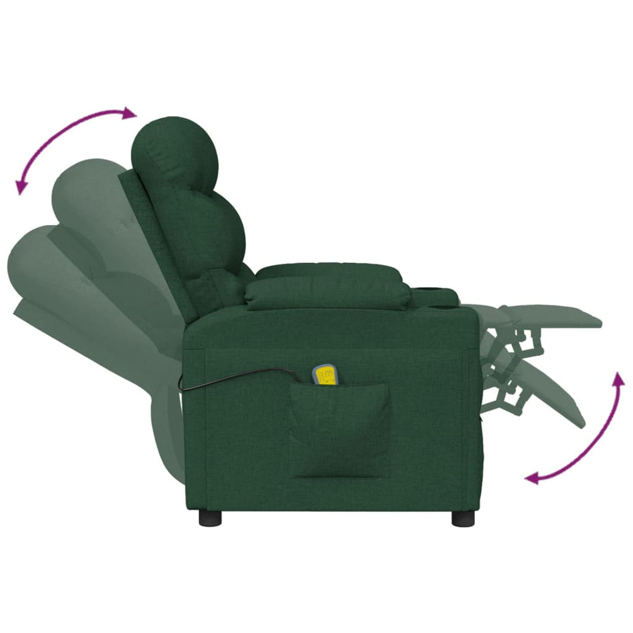 Massagestoel stof donkergroen